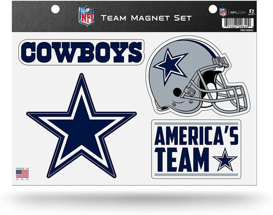 Rico Industries NFL Dallas Cowboys 8.5" x 11" Team Magnet Set for Car, Refrigerator, Fridge, Locker, Office Cabinet