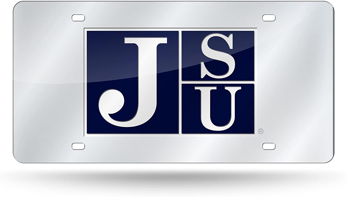 Jackson State University Tigers Premium Laser Cut Tag License Plate, Mirrored Acrylic Inlaid, 12x6 Inch