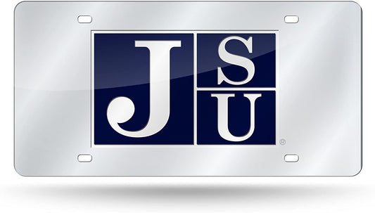 Jackson State University Tigers Premium Laser Cut Tag License Plate, Mirrored Acrylic Inlaid, 12x6 Inch