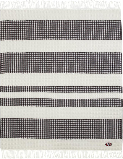 Northwest The Company NFL San Francisco 49ers Waffle Weave Jacquard Throw Blanket, 50" x 60", White/Grey