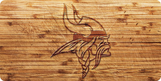 Minnesota Vikings Logo Wood Style Acrylic License Plate