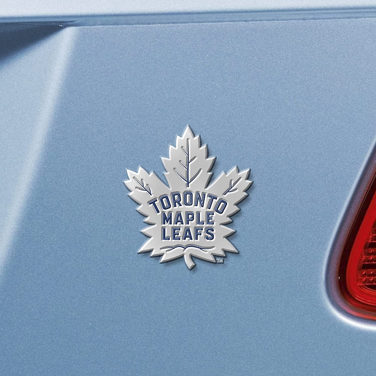Toronto Maple Leafs Premium Solid Metal Raised Auto Emblem, Shape Cut, Adhesive Backing