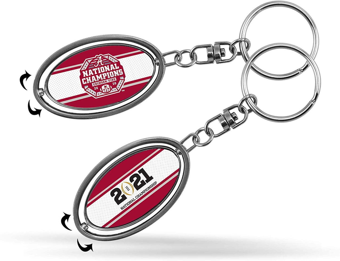 Alabama Crimson Tide 2020 Champions Keychain Metal Oval 2-sided Spinner Key Chain University of
