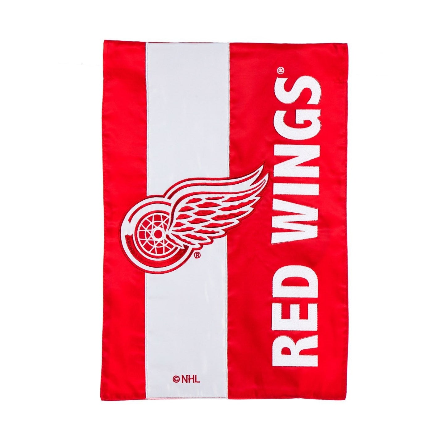 Detroit Red Wings Premium Double Sided Garden Flag Banner, Embroidered Applique, 12.5 x 18 inch, Indoor Outdoor Use, Display Stand Sold Separately