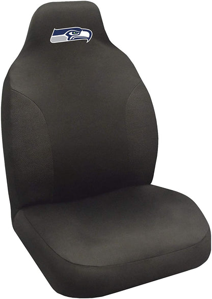 NFL Seattle Seahawks Embroidered Seat Cover, Black, 20"x48"