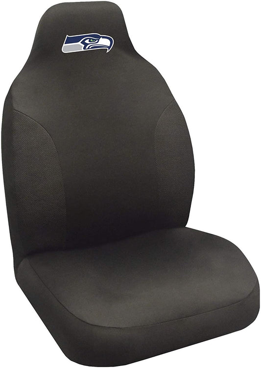 NFL Seattle Seahawks Embroidered Seat Cover, Black, 20"x48"