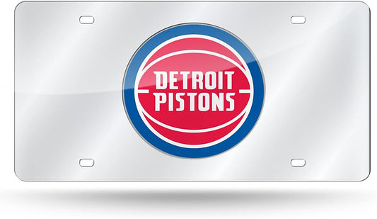 Rico LZS88002 NBA Pistons Detroit Laser Tag (Silver) Sports Fan Automotive Accessories, Multicolor, One Size