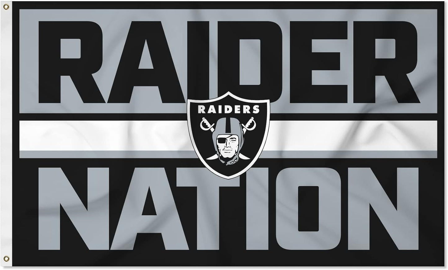 Las Vegas Raiders Premium 3x5 Foot Flag Banner, Bold Design, Metal Grommets, Outdoor Indoor Use, Single Sided