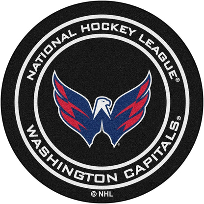 Washington Capitals 27 Inch Area Rug Floor Mat, Nylon, Anti-Skid Backing, Puck Shaped