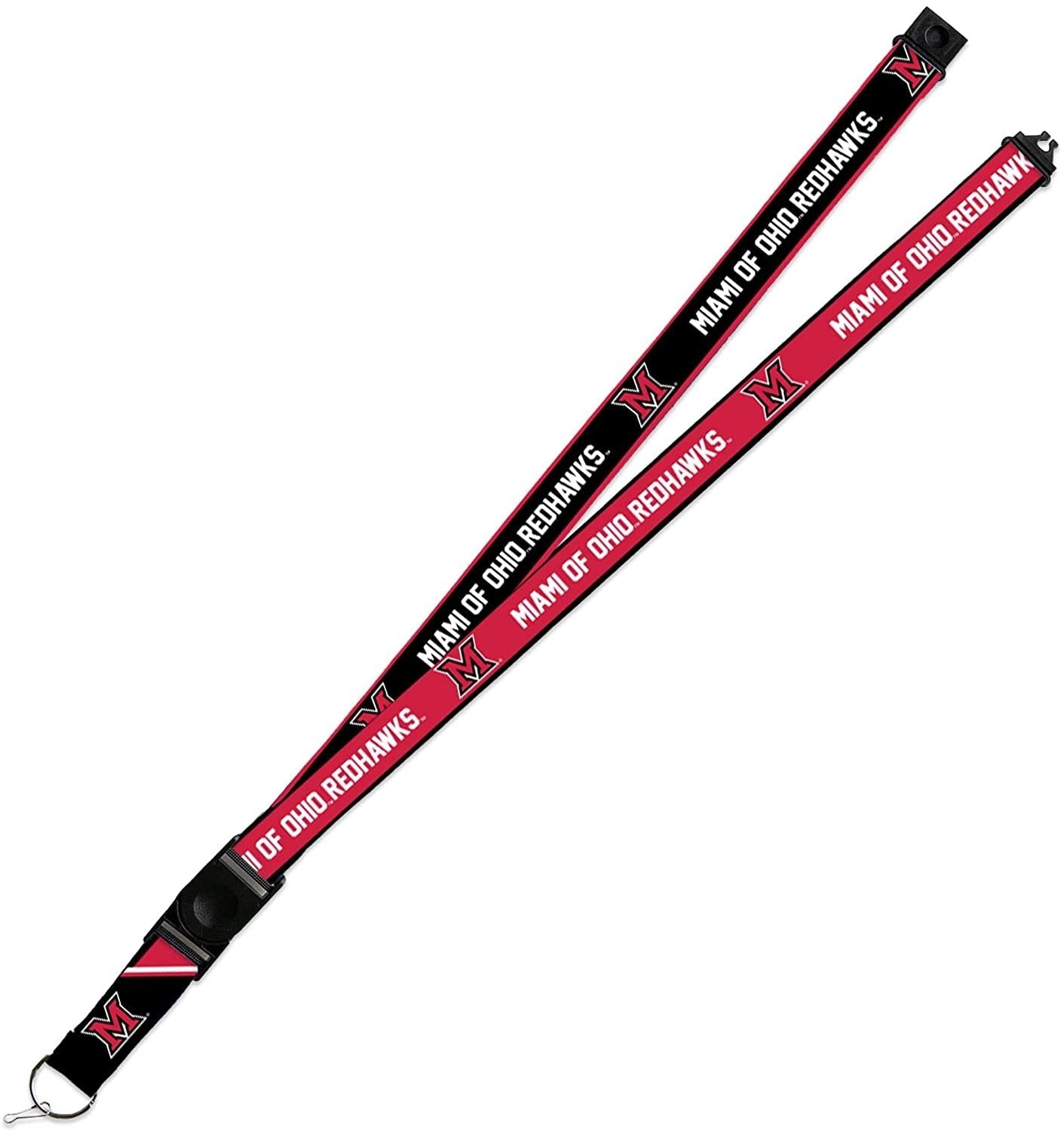 University of Miami of Ohio Redhawks Lanyard Keychain Double Sided Breakaway Safety Design Adult 18 Inch
