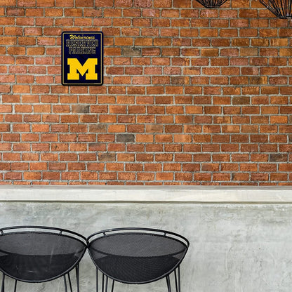 University of Michigan Wolverines Metal Parking Novelty Wall Sign 8.5 x 11 Inch