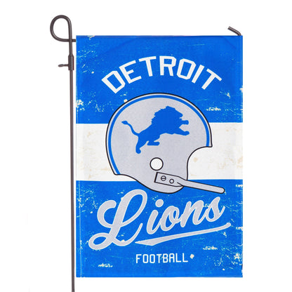 Detroit Lions Premium Double Sided Garden Flag Banner, Vintage Design, Linen, 13x18 Inch, Outdoor, Display Pole Sold Separately