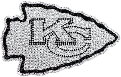Kansas City Chiefs Silver Chrome Color Auto Emblem Molded Raised Adhesive Tape Backing