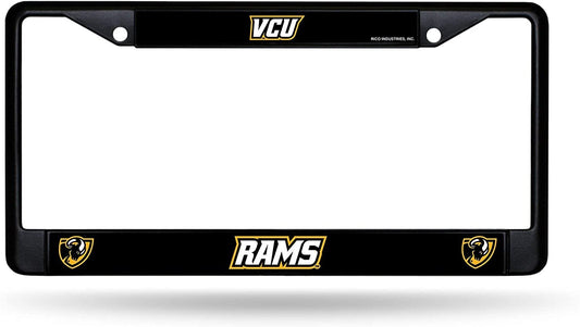 Virginia Commonwealth University Rams Vcu Black Metal License Plate Frame Chrome Tag Cover 6x12 Inch