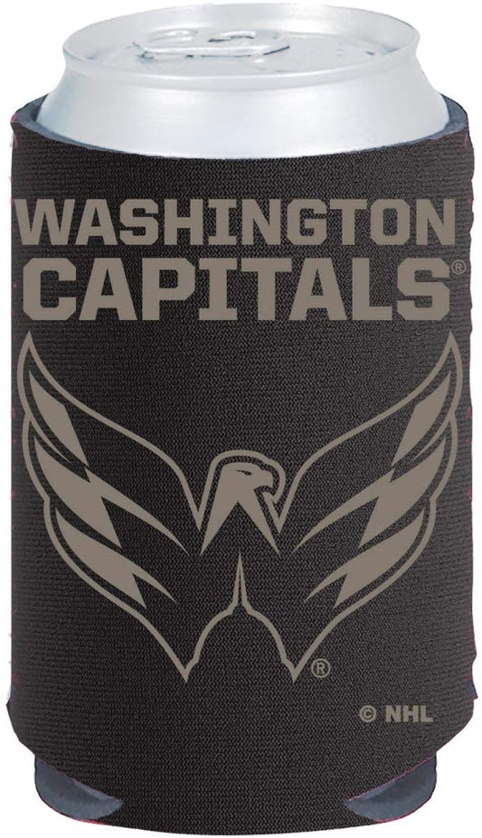 Washington Capitals 2-Pack CAN Tonal Black Logo Beverage Insulator Neoprene Holder Cooler Coolie Hockey