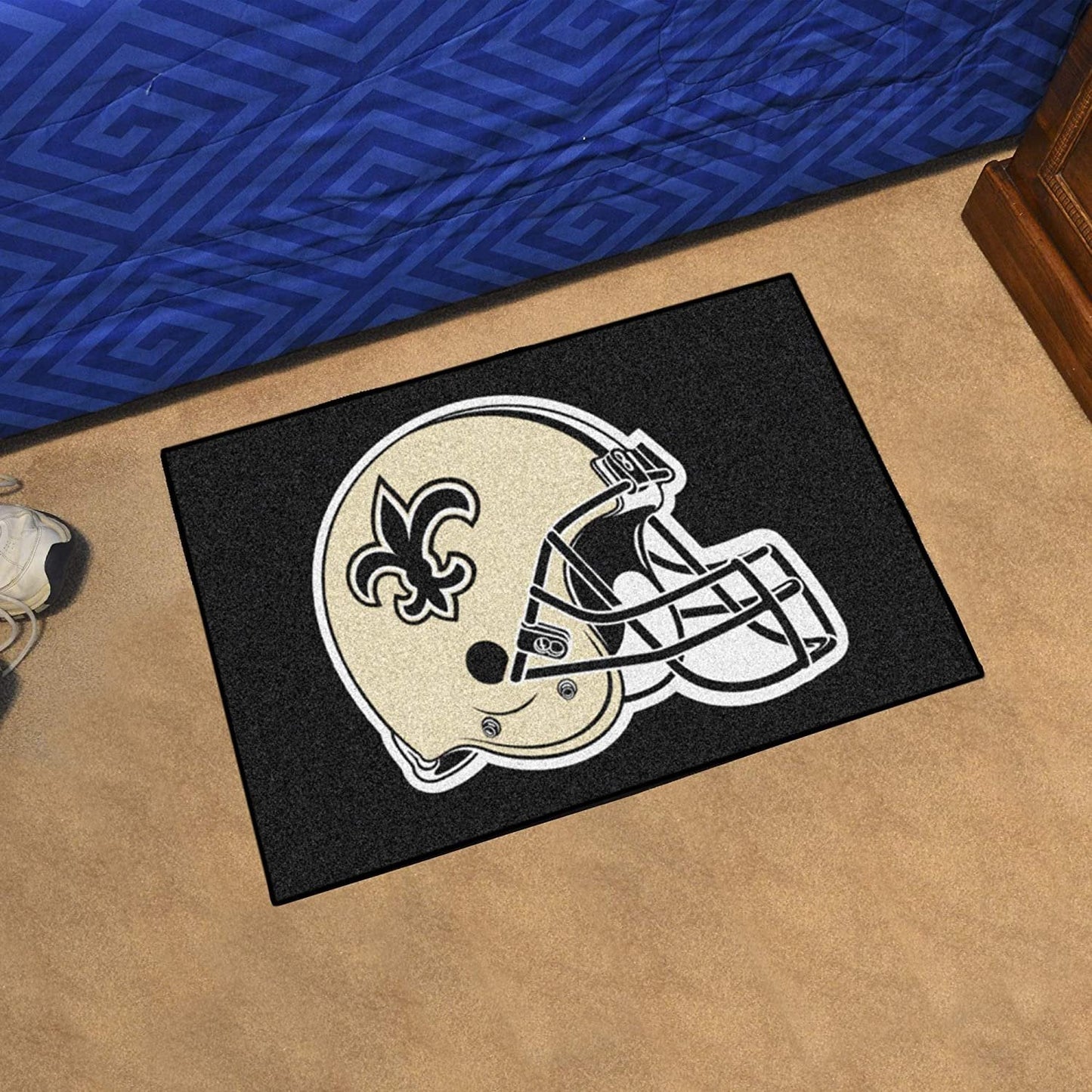 New Orleans Saints Floor Mat Area Rug, 20x30 Inch, Nylon, Anti-Skid Backing