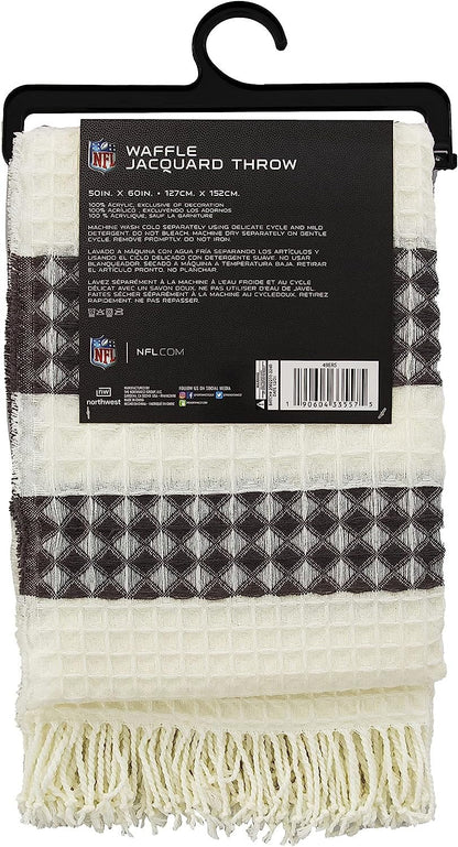 Northwest The Company NFL San Francisco 49ers Waffle Weave Jacquard Throw Blanket, 50" x 60", White/Grey