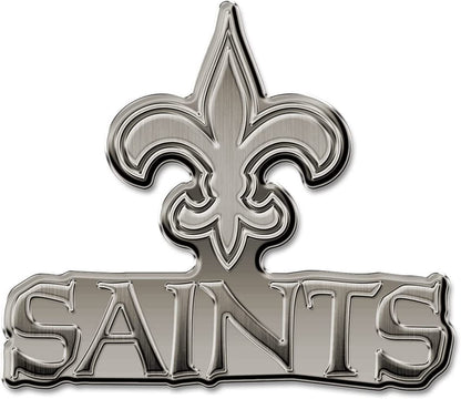 New Orleans Saints Solid Metal Auto Emblem Antique Nickel Design