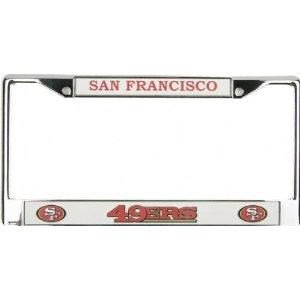 Rico Industries NFL Football San Francisco 49ers Premium License Plate Chrome Frame 12" x 6"