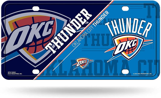 Oklahoma City Thunder Metal Tag License Plate Novelty 6x12 Inch Split Design