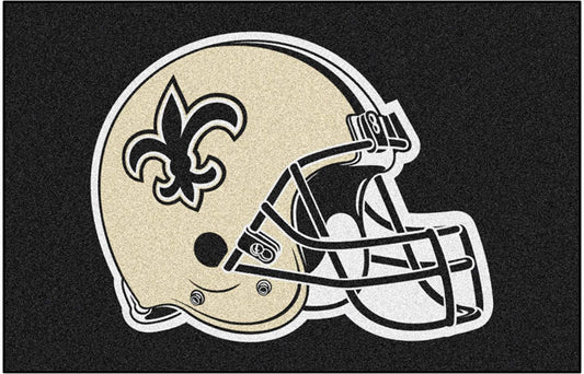 New Orleans Saints Floor Mat Area Rug, 20x30 Inch, Nylon, Anti-Skid Backing