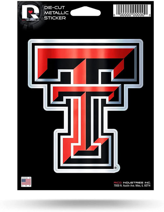 Texas Tech University Red Raiders 5 Inch Sticker Decal Metallic Shimmer Design Flat Vinyl