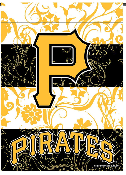 Pittsburgh Pirates Premium Double Sided Garden Flag Banner, Logo Design, 13x18 Inch, Display Stand Sold Seperately, Officially Licensed
