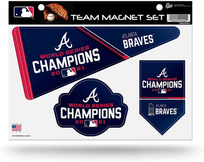 Rico Industries MLB Atlanta Braves 2021 World Series Champions Team Magnet Set