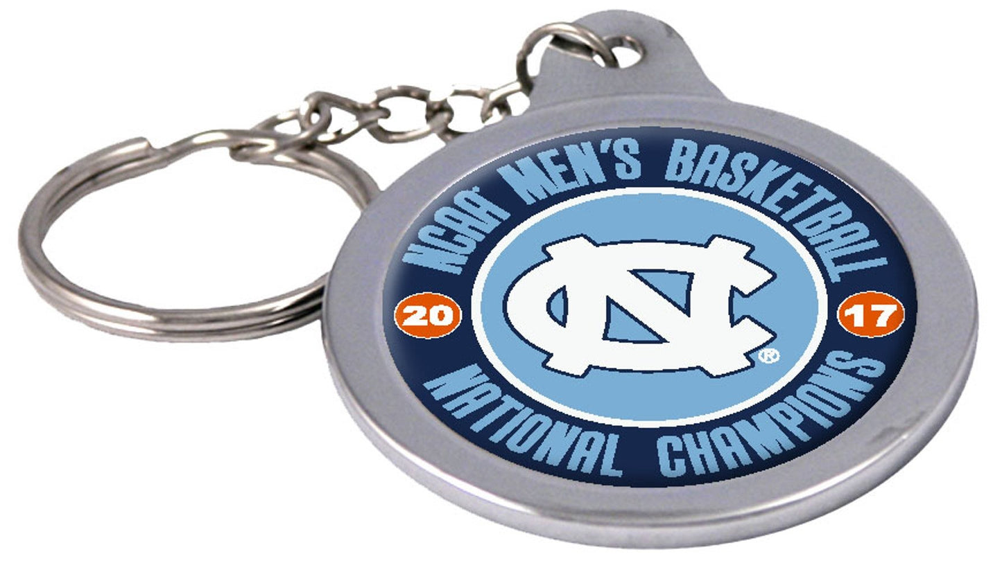 University of North Carolina Tar Heels 2017 Champions Metal Keychain 2-sided Spinner Oval