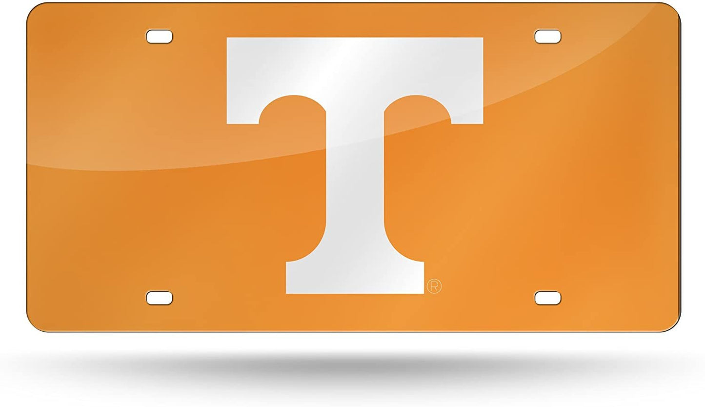 University of Tennessee Volunteers Premium Laser Cut Tag License Plate, Orange Mirrored Acrylic Inlaid, 12x6 Inch