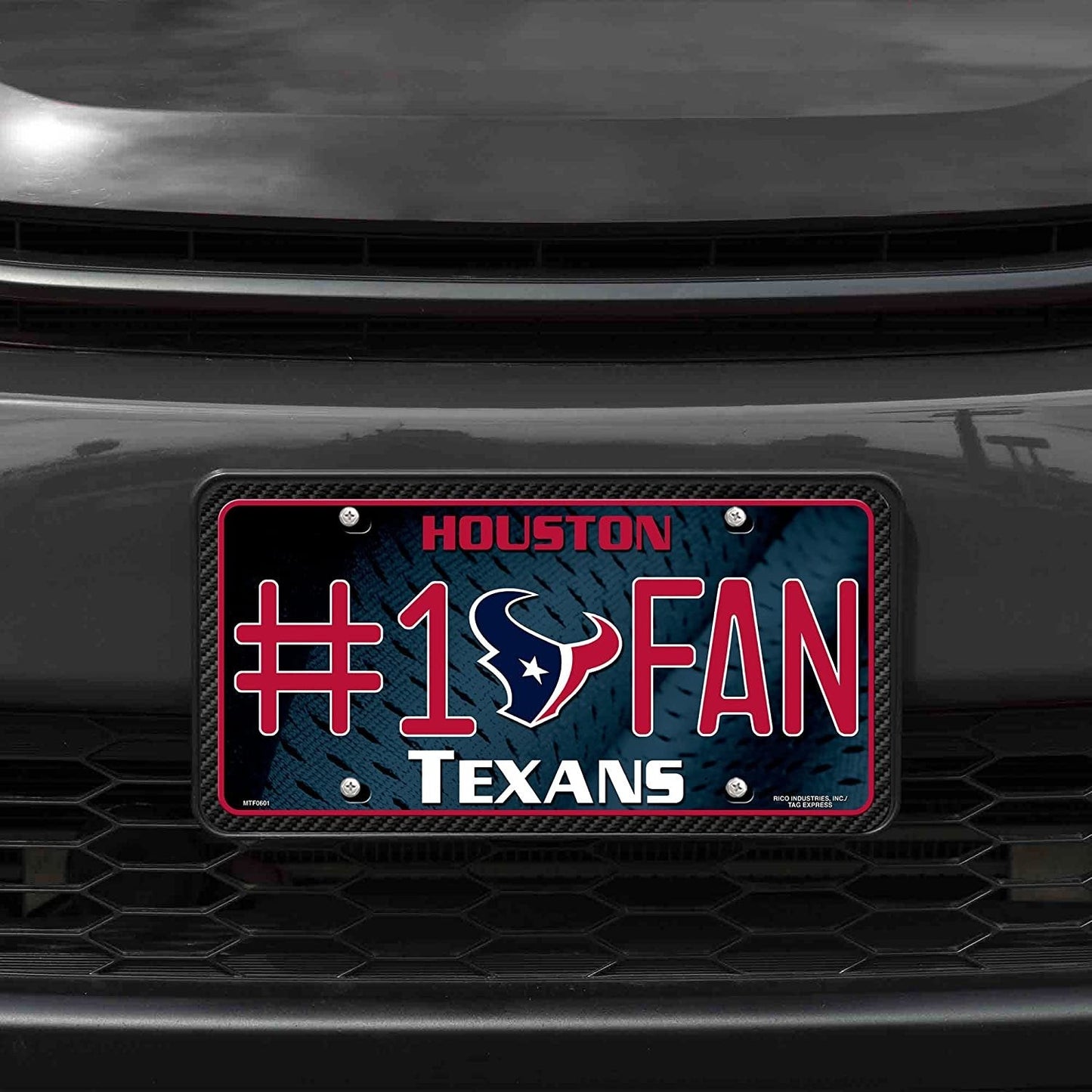 Houston Texans #1 Fan Metal License Plate Tag Aluminum Novelty 12x6 Inch