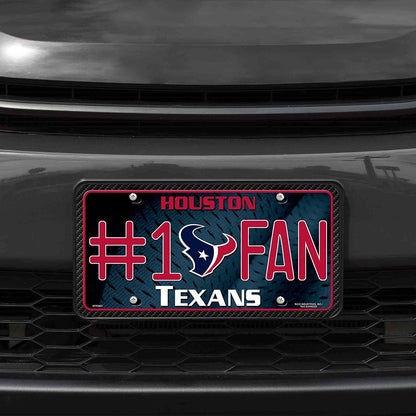 Houston Texans #1 Fan Metal License Plate Tag Aluminum Novelty 12x6 Inch