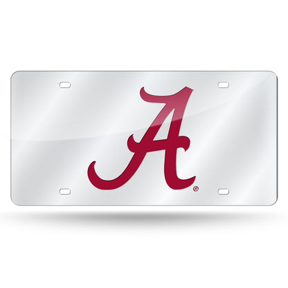 University of Alabama Crimson Tide Premium Laser Cut Tag License Plate, Mirrored Acrylic Inlaid, 12x6 Inch