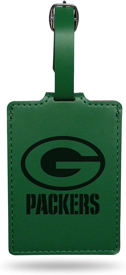Green Bay Packers Luggage Bag Tag Laser Engraved Ultra Suede Includes ID Card