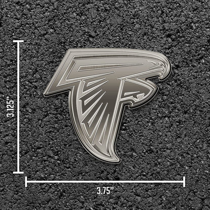 Atlanta Falcons Solid Metal Auto Emblem Antique Nickel Design