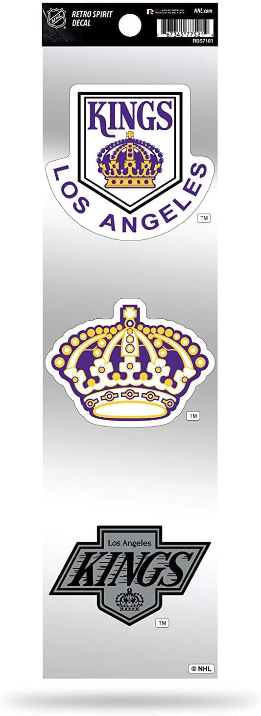 Los Angeles Kings 3pc Retro Spirit Decals Premium Throwback Stickers