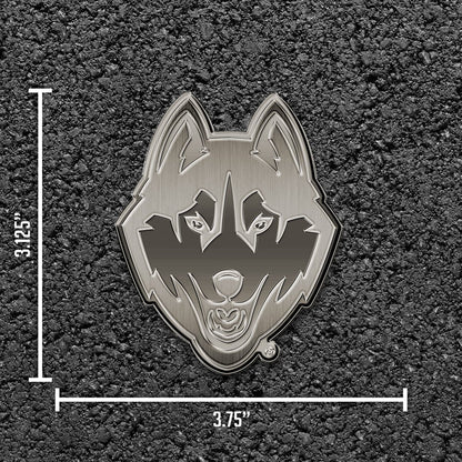 Rico Industries NCAA Connecticut Huskies Antique Auto Emblem Antique Nickel Auto Emblem for Car/Truck/SUV