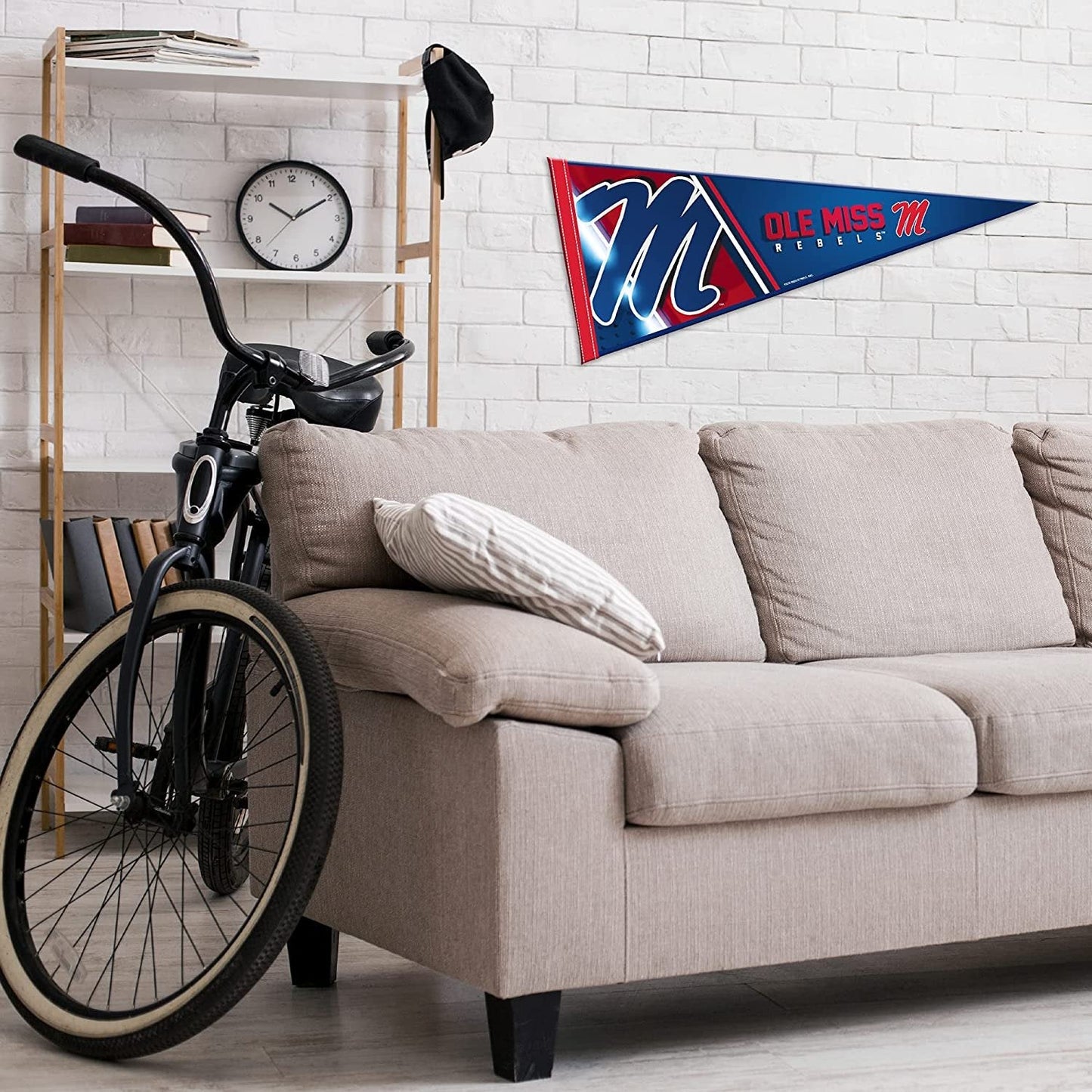University of Mississippi Rebels Ole Miss Soft Felt Pennant, 12x30 Inch, Easy To Hang