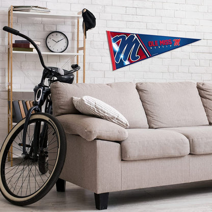 University of Mississippi Rebels Ole Miss Soft Felt Pennant, 12x30 Inch, Easy To Hang