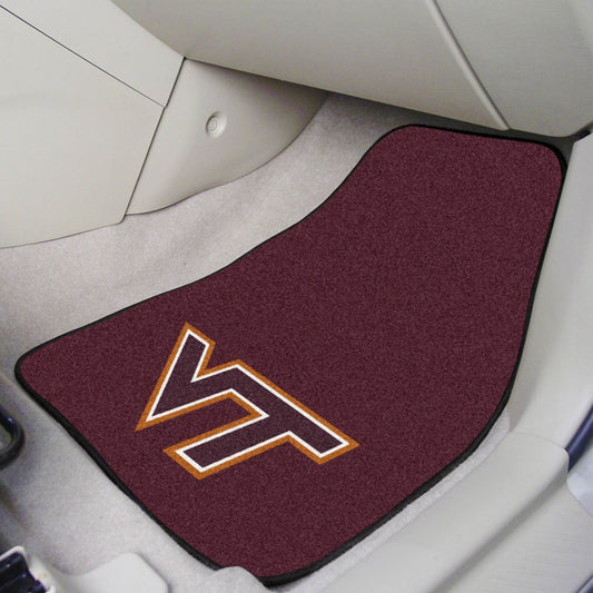 Virginia Tech 2-piece Carpeted Car Mats 17"x27"
