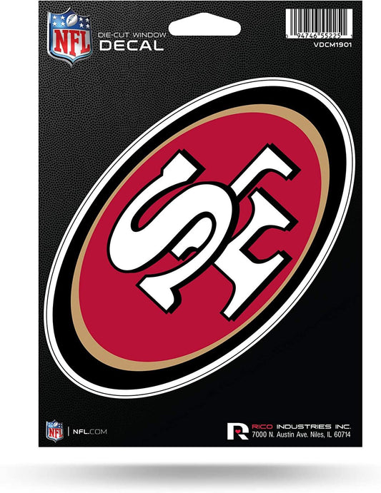 Rico Industries RPFBSFRDCD NFL San Francisco 49ers Die Cut Vinyl Decal, Multicolor, 5.75" x 7.75"