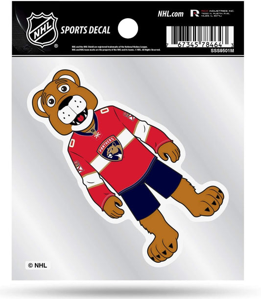 Florida Panthers Mascot Logo Premium 4x4 Decal with Clear Backing Flat Vinyl Auto Home Sticker Hockey
