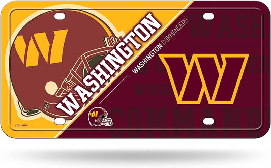 Washington Commanders Metal Tag Auto License Plate Split Design 6x12 Inch