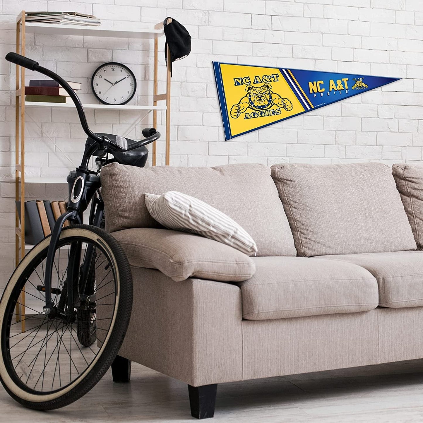 North Carolina A&T University Aggies Soft Felt Pennant, 12x30 Inch, Easy To Hang