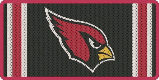 Arizona Cardinals Premium Laser Cut Tag License Plate, Jersey Design, Mirrored Acrylic Inlaid, 6x12 Inch