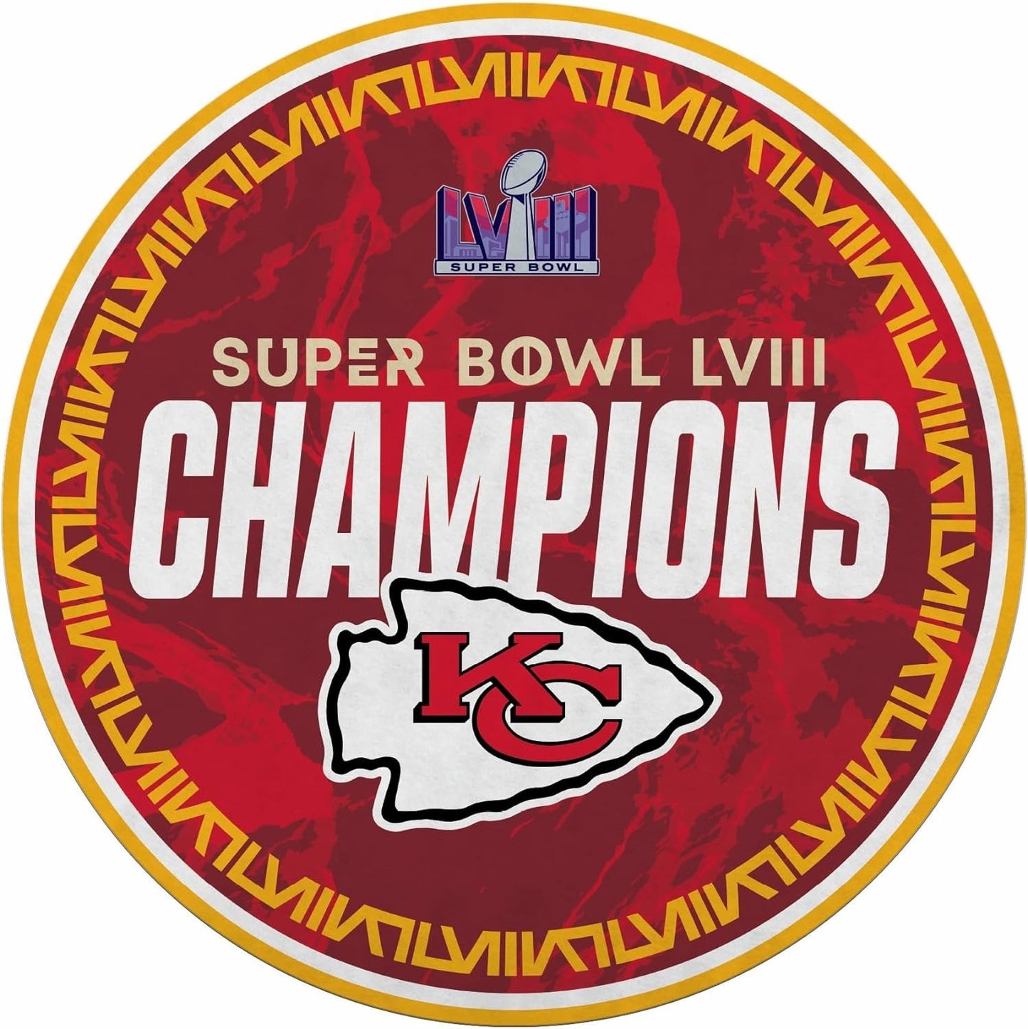 Rico Industries NFL Football Kansas City Chiefs 2024 Super Bowl Champions Shape Cut Pennant - Home and Living Room Décor - Soft Felt EZ to Hang