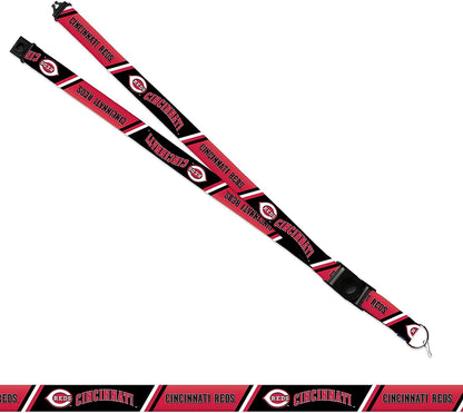 Cincinnati Reds Lanyard Keychain Double Sided 18 Inch Button Clip Safety Breakaway