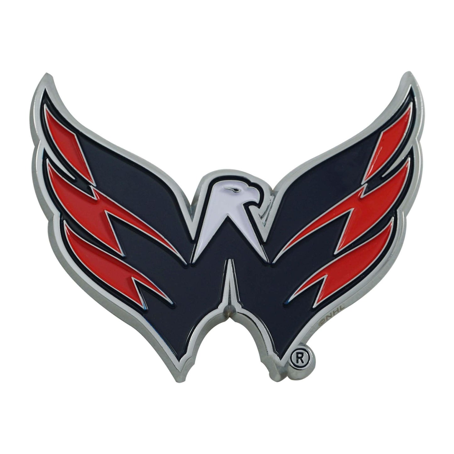 Washington Capitals Solid Metal Raised Auto Emblem Decal, Adhesive Tape Backing