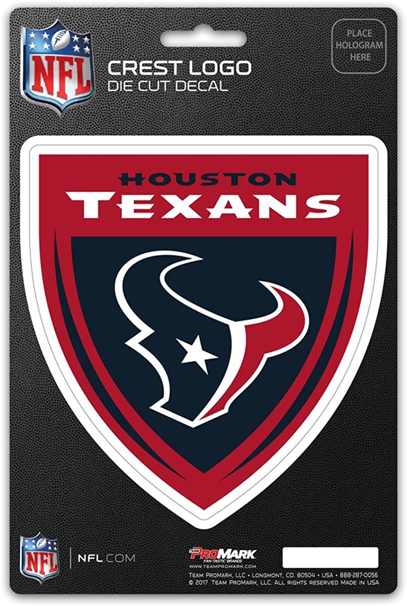 Houston Texans 5 Inch Sticker Decal, Shield Design, Flat Vinyl, Full Adhesive Backing