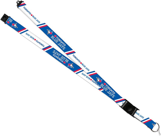 Toronto Blue Jays Lanyard Keychain Double Sided 18 Inch Button Clip Safety Breakaway